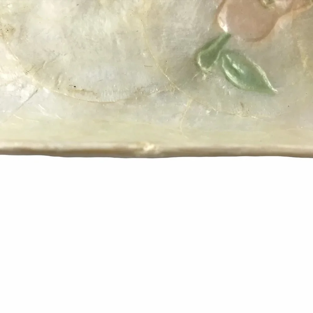 VINTAGE CAPIZ GENUINE SHELL MOTHER OF PEAR Vanity Trinket Dish